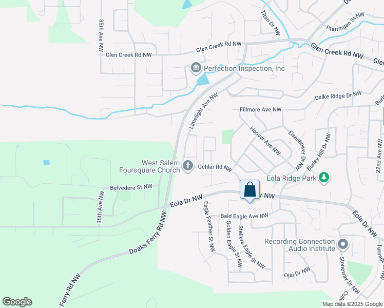 map of restaurants, bars, coffee shops, grocery stores, and more near 3135 Tannet Avenue Northwest in Salem