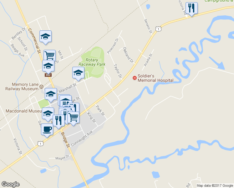 map of restaurants, bars, coffee shops, grocery stores, and more near 1 Ross Lane in Middleton