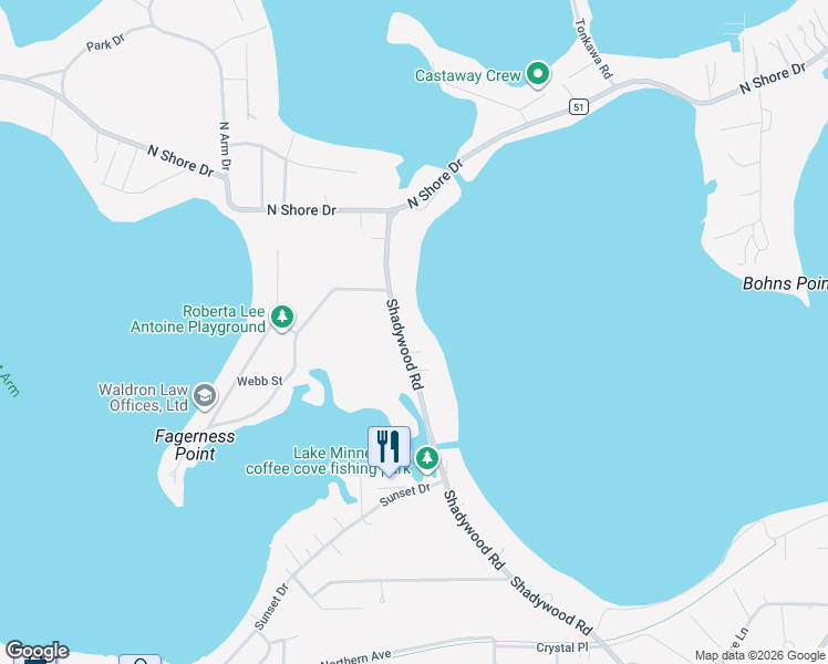 map of restaurants, bars, coffee shops, grocery stores, and more near 1780 Shadywood Road in Wayzata