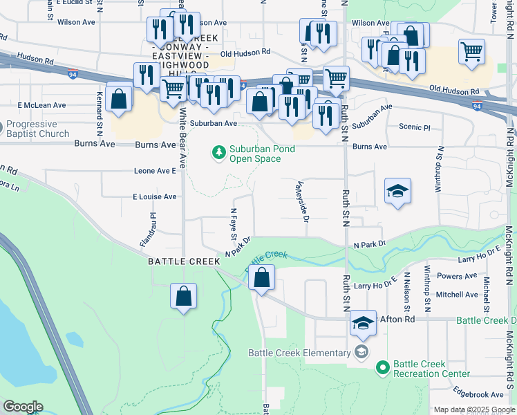 map of restaurants, bars, coffee shops, grocery stores, and more near 186 North Hazel Street in Saint Paul