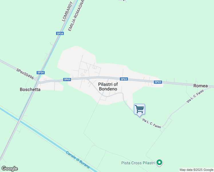 map of restaurants, bars, coffee shops, grocery stores, and more near 10 Via Don Giovanni Minzoni in Pilastri