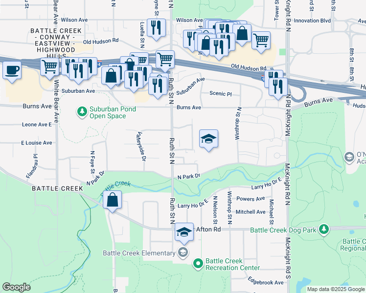 map of restaurants, bars, coffee shops, grocery stores, and more near 2060 Pathways Drive in Saint Paul
