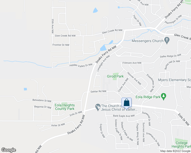 map of restaurants, bars, coffee shops, grocery stores, and more near 830 Limelight Avenue Northwest in Salem