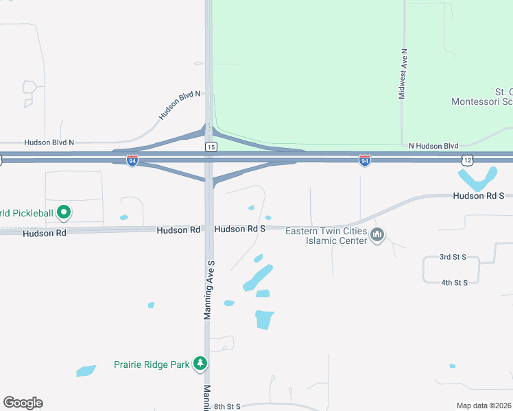 map of restaurants, bars, coffee shops, grocery stores, and more near 12175 Hudson Road South in Afton