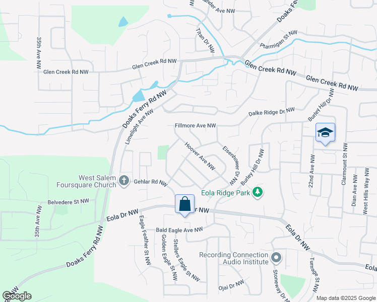 map of restaurants, bars, coffee shops, grocery stores, and more near 2781 Harding Avenue Northwest in Salem