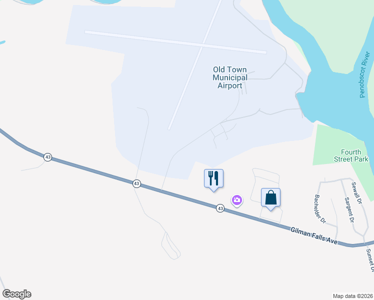 map of restaurants, bars, coffee shops, grocery stores, and more near Airport Road in Old Town