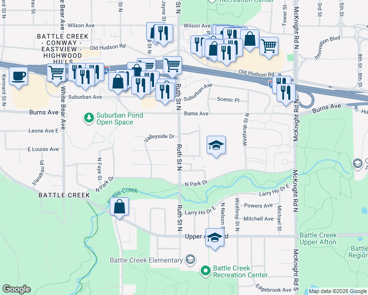 map of restaurants, bars, coffee shops, grocery stores, and more near in Saint Paul