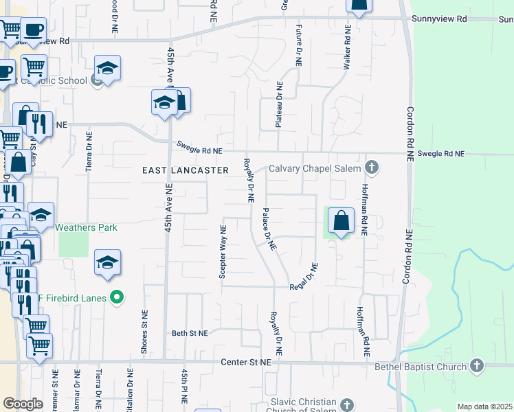map of restaurants, bars, coffee shops, grocery stores, and more near in Salem