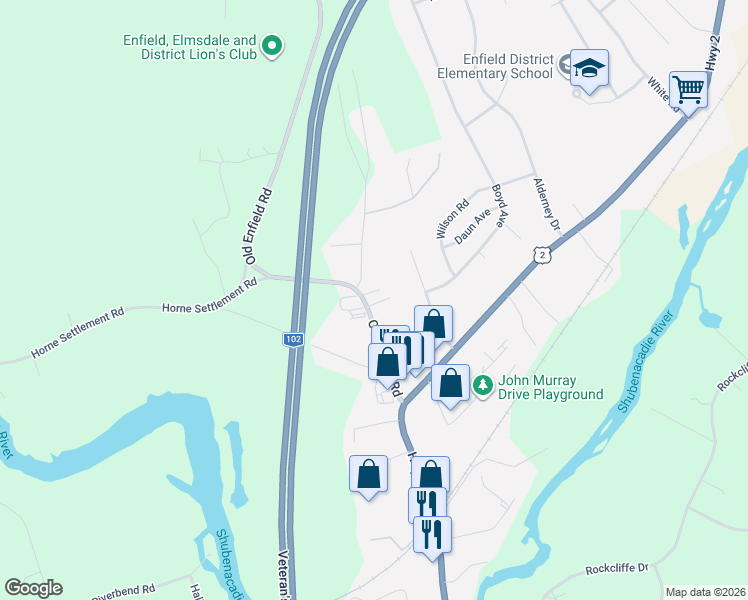 map of restaurants, bars, coffee shops, grocery stores, and more near 39 Old Enfield Road in Enfield