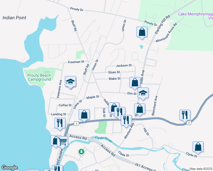 map of restaurants, bars, coffee shops, grocery stores, and more near 246 Elm Street in Newport