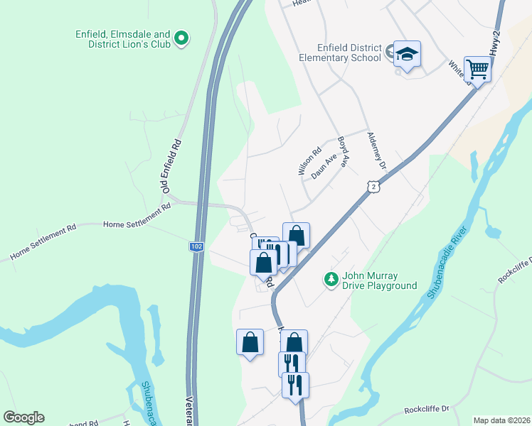 map of restaurants, bars, coffee shops, grocery stores, and more near 45 Old Enfield Road in Enfield