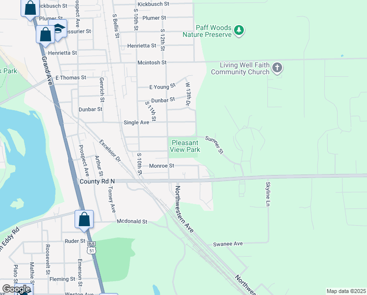 map of restaurants, bars, coffee shops, grocery stores, and more near 1221 Sumner Street in Wausau
