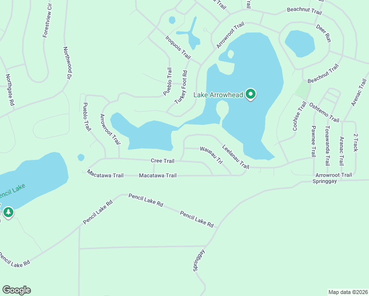 map of restaurants, bars, coffee shops, grocery stores, and more near 7419 Wausau Trail in Gaylord