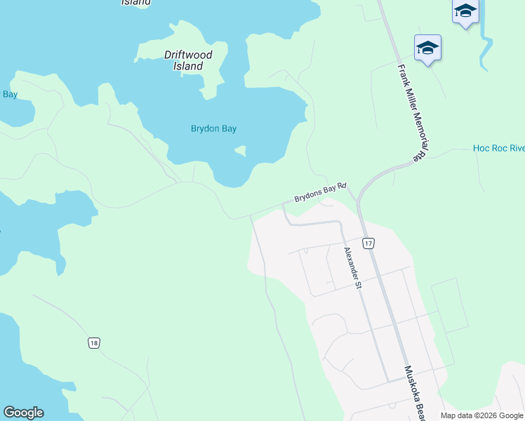 map of restaurants, bars, coffee shops, grocery stores, and more near 1055 Brydons Bay Road in Gravenhurst