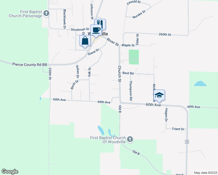 map of restaurants, bars, coffee shops, grocery stores, and more near 309 Georges Court in Woodville