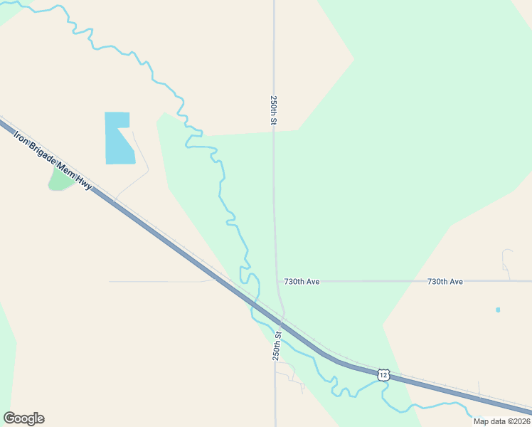map of restaurants, bars, coffee shops, grocery stores, and more near N7375 250th Street in Menomonie