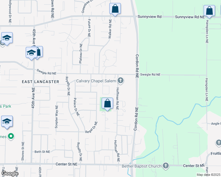 map of restaurants, bars, coffee shops, grocery stores, and more near 24 Vilma Court Northeast in Salem
