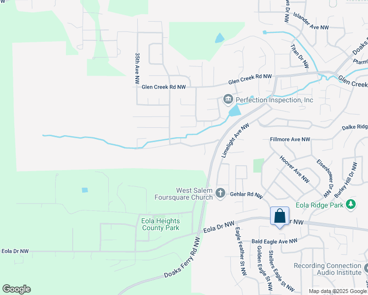 map of restaurants, bars, coffee shops, grocery stores, and more near 3308 Hidden Valley Drive Northwest in Salem