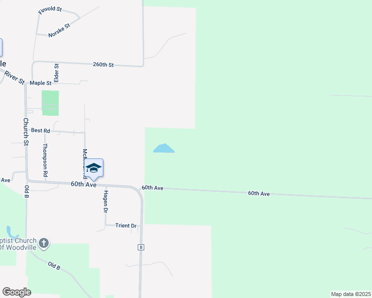 map of restaurants, bars, coffee shops, grocery stores, and more near 2620 60th Avenue in Woodville