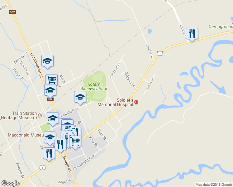 map of restaurants, bars, coffee shops, grocery stores, and more near 19 Taylor Drive in Middleton