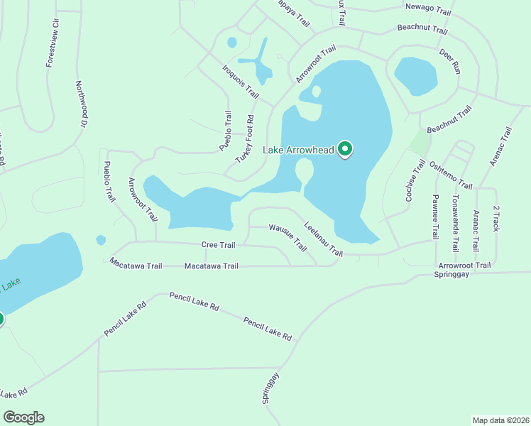 map of restaurants, bars, coffee shops, grocery stores, and more near 7419-7427 Wausue Trail in Gaylord