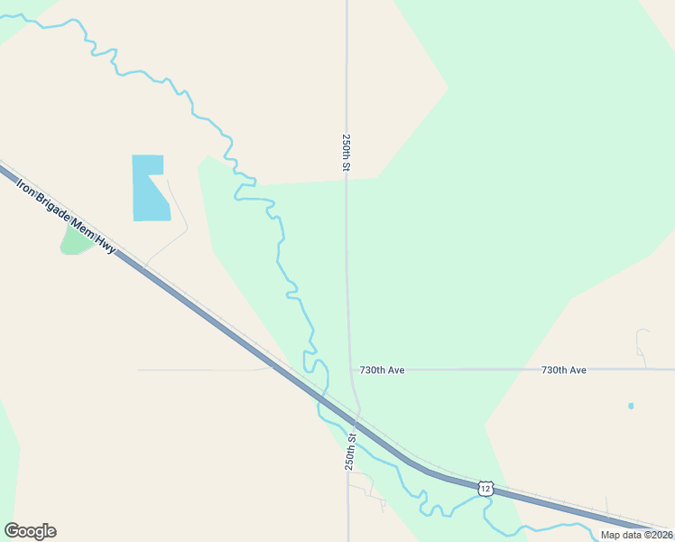 map of restaurants, bars, coffee shops, grocery stores, and more near N7375 250th Street in Menomonie