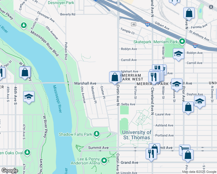 map of restaurants, bars, coffee shops, grocery stores, and more near 2209 Dayton Avenue in Saint Paul