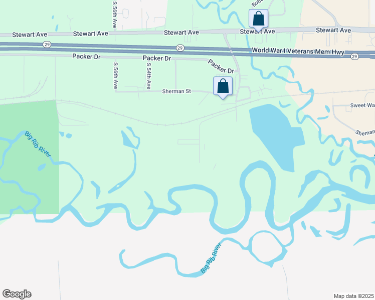 map of restaurants, bars, coffee shops, grocery stores, and more near 1100 S 50th Ave in Wausau