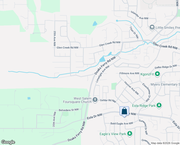 map of restaurants, bars, coffee shops, grocery stores, and more near 937 Limelight Avenue Northwest in Salem
