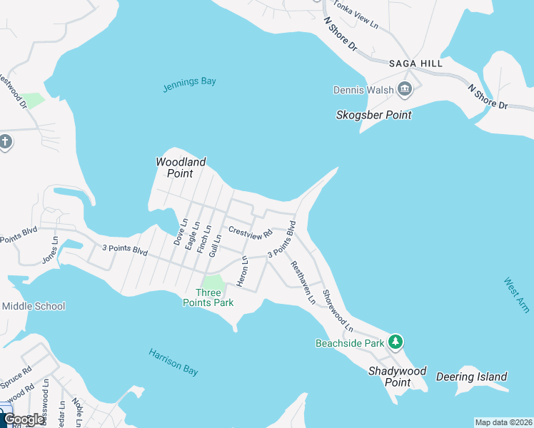 map of restaurants, bars, coffee shops, grocery stores, and more near 5000 Enchanted Road in Mound