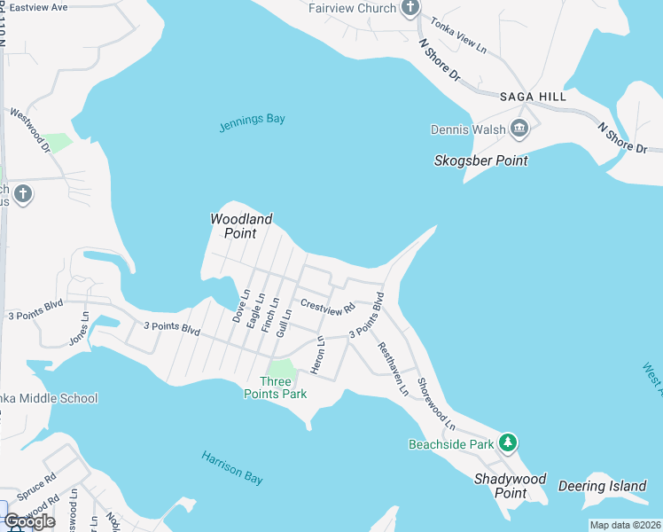 map of restaurants, bars, coffee shops, grocery stores, and more near 5000 Enchanted Road in Mound