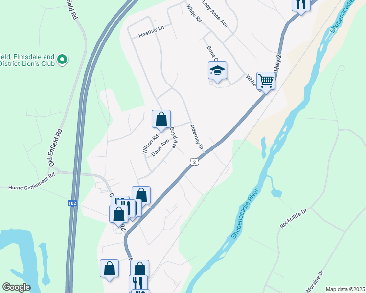 map of restaurants, bars, coffee shops, grocery stores, and more near 6 McKenzie Court in Enfield