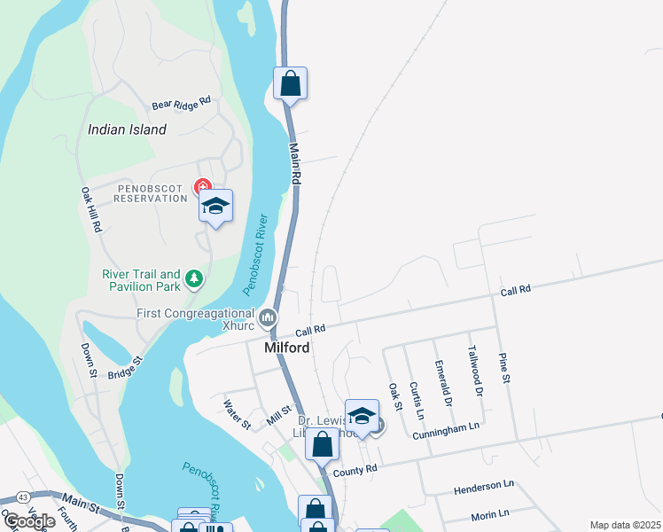 map of restaurants, bars, coffee shops, grocery stores, and more near 10 Sunset Trailer Park in Milford
