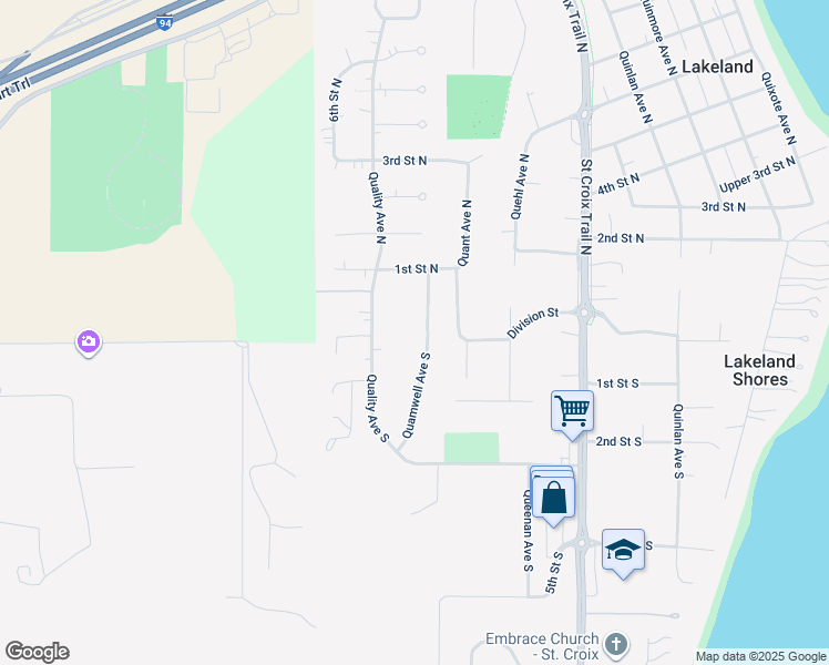 map of restaurants, bars, coffee shops, grocery stores, and more near 9 Quamwell Avenue South in Lakeland