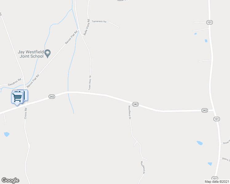 map of restaurants, bars, coffee shops, grocery stores, and more near 376 Vermont 242 in Jay