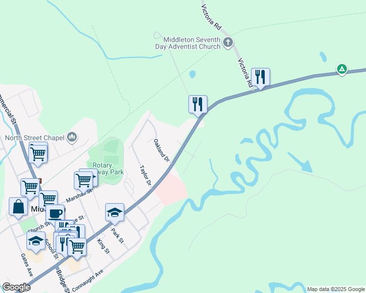map of restaurants, bars, coffee shops, grocery stores, and more near 909 Main Street in Kingston