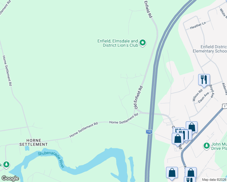 map of restaurants, bars, coffee shops, grocery stores, and more near 34 Horne Settlement Road in Enfield