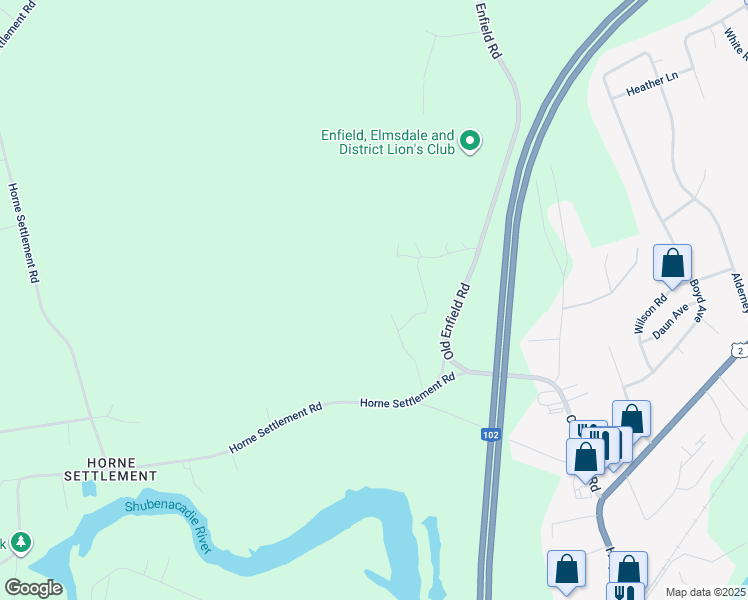 map of restaurants, bars, coffee shops, grocery stores, and more near 34 Horne Settlement Road in Enfield