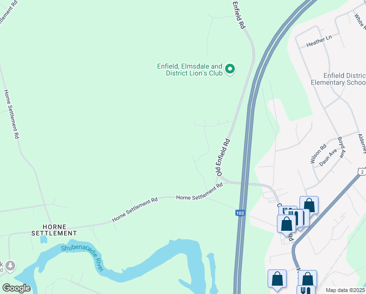 map of restaurants, bars, coffee shops, grocery stores, and more near 34 Horne Settlement Road in Enfield