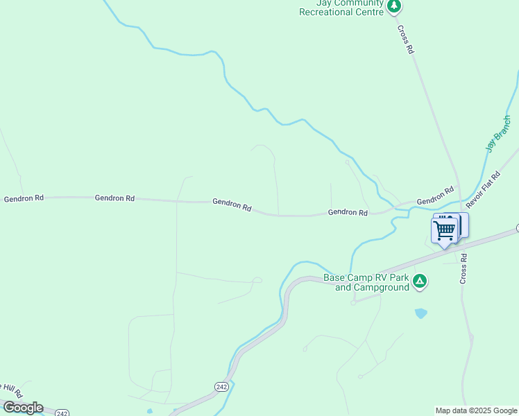 map of restaurants, bars, coffee shops, grocery stores, and more near 616 Gendron Rd in Jay