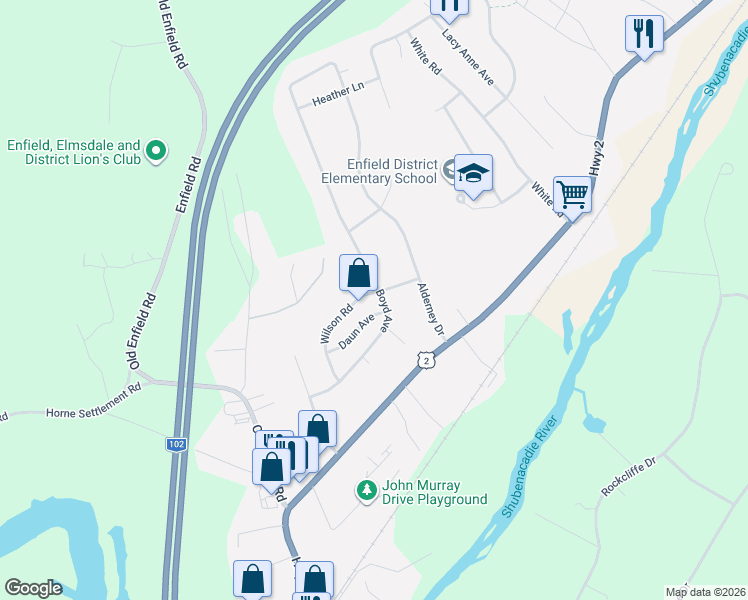 map of restaurants, bars, coffee shops, grocery stores, and more near 14 Wilson Road in Enfield