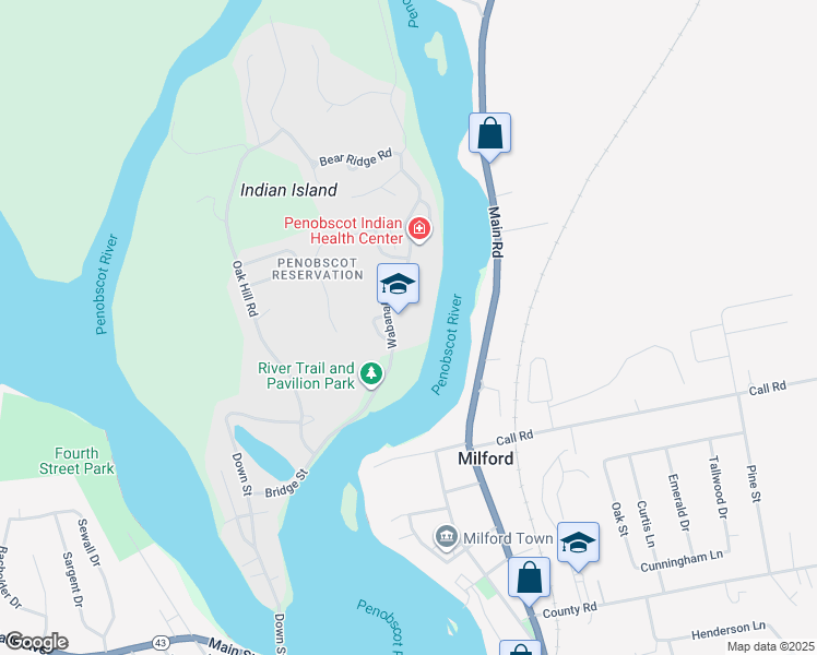 map of restaurants, bars, coffee shops, grocery stores, and more near 10 Wabanaki Way in Old Town