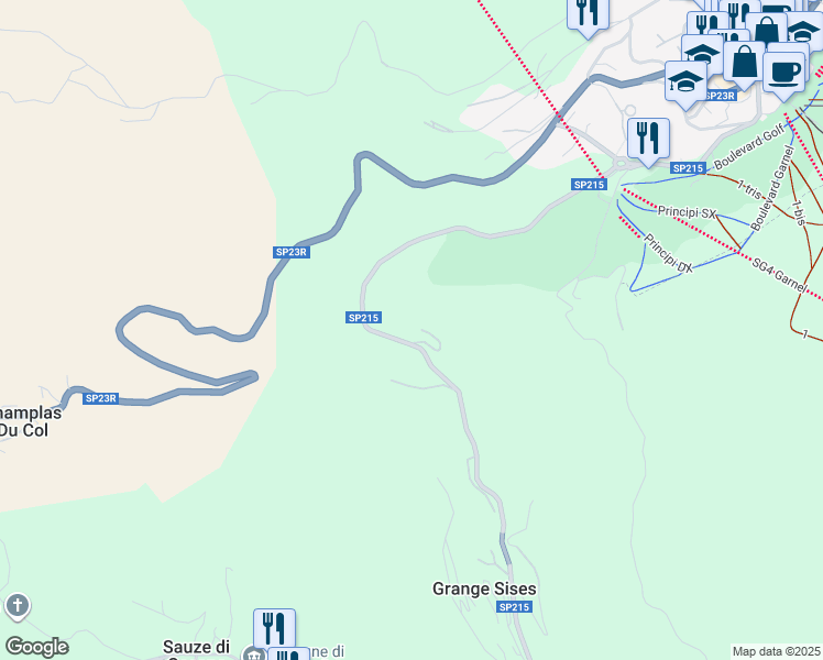 map of restaurants, bars, coffee shops, grocery stores, and more near in Metropolitan City of Turin