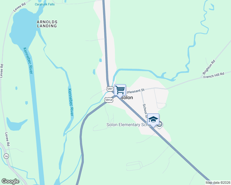 map of restaurants, bars, coffee shops, grocery stores, and more near 7 Brook Street in Solon