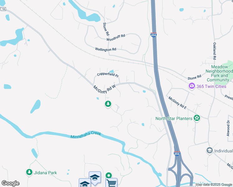 map of restaurants, bars, coffee shops, grocery stores, and more near 2824 Mayfield Road in Wayzata