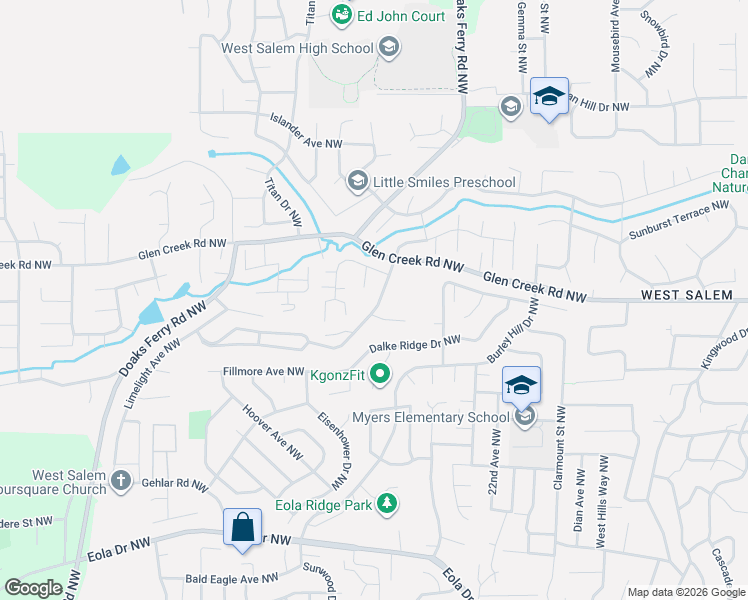 map of restaurants, bars, coffee shops, grocery stores, and more near 1113 La Tosca Court Northwest in Salem