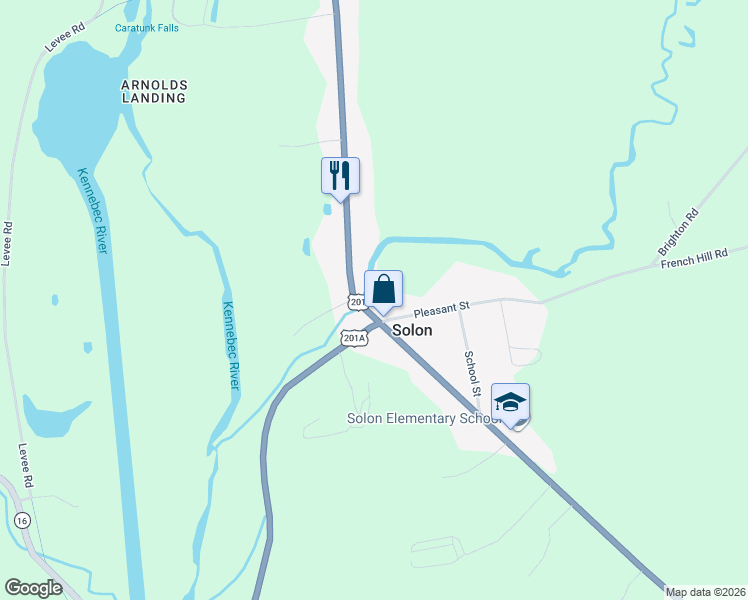 map of restaurants, bars, coffee shops, grocery stores, and more near 7 Brook Street in Solon