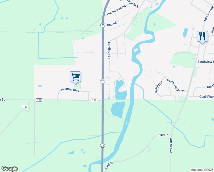 map of restaurants, bars, coffee shops, grocery stores, and more near 1455 Riverpointe Road in Watertown