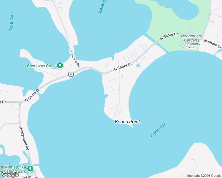 map of restaurants, bars, coffee shops, grocery stores, and more near 1535 Bohns Point Road in Wayzata