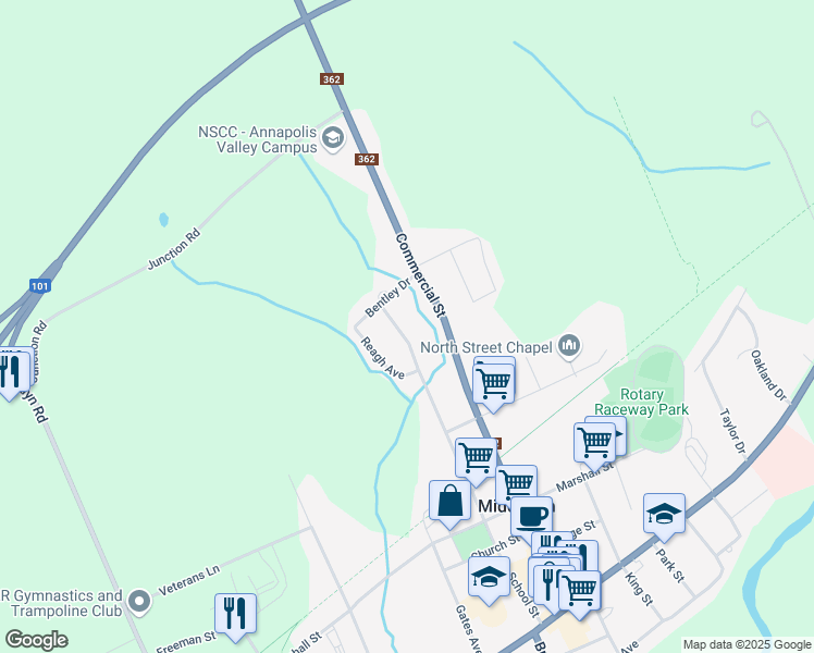 map of restaurants, bars, coffee shops, grocery stores, and more near 132 School Street in Middleton